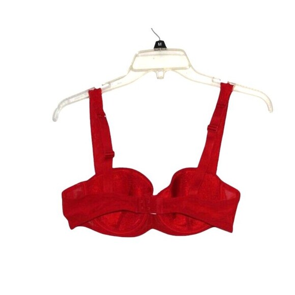 Calvin Klein Size 38B Balconette Bra Red Lightly Padded Underwire - Picture 3 of 3